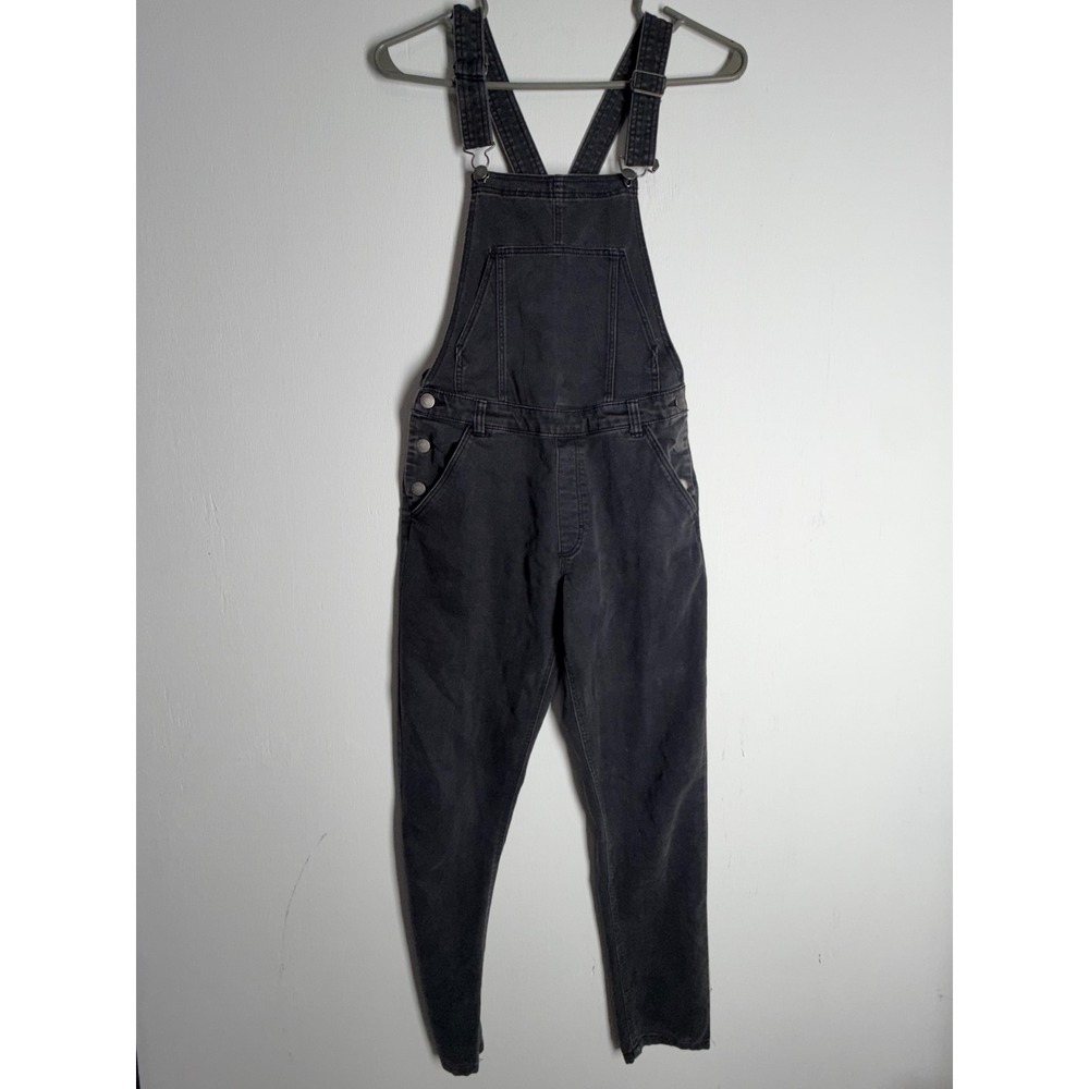 Cotton On Kids Black Denim Overalls Slim Leg Dungarees Size 14Y